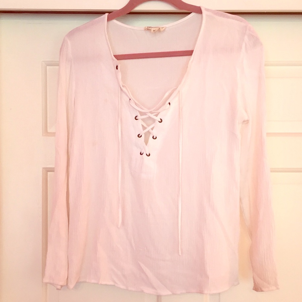 LA Hearts lace up top